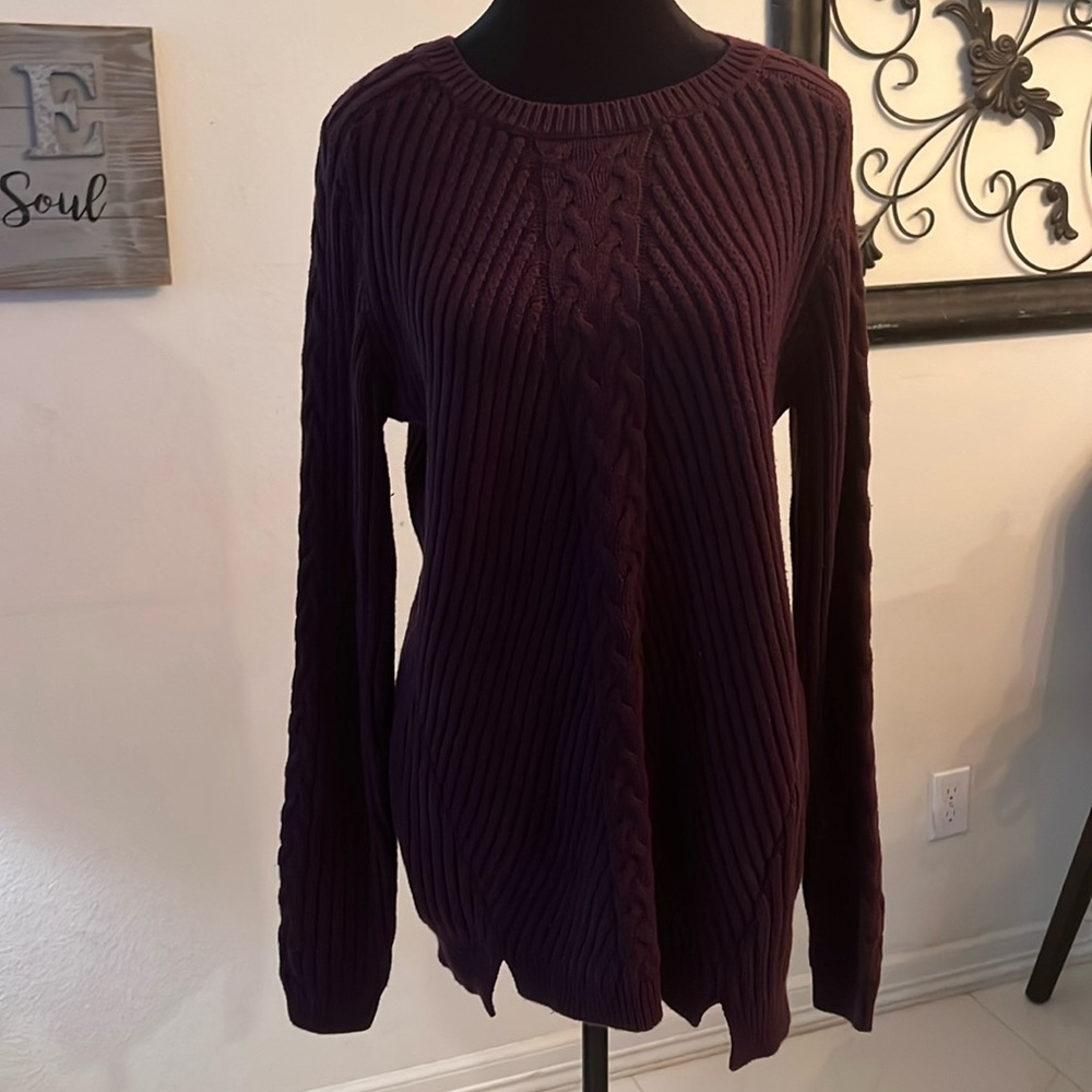 Jeanne Pierre dark purple sweater